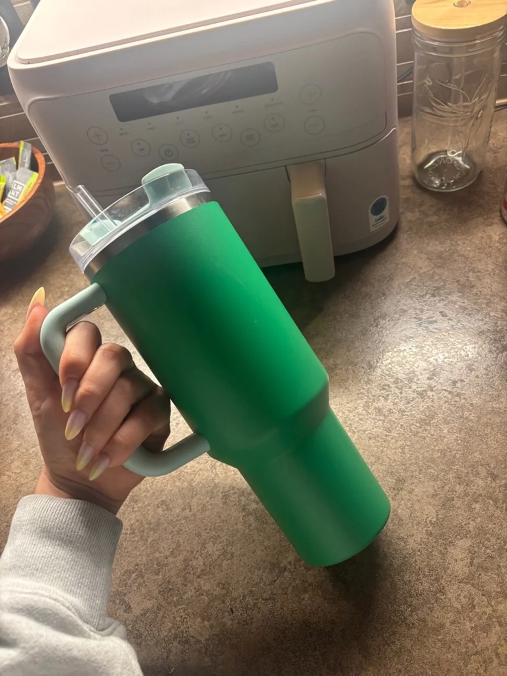 Stanley Green Tumbler with Mint Handle - Picture 2 of 2